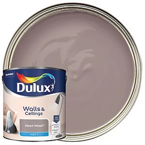Image of Dulux Walls & Ceilings Heart Wood Matt Emulsion Paint 2.5L