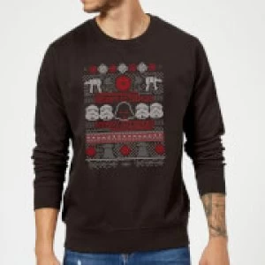 Image of Star Wars Merry Sithmas Knit Christmas Sweatshirt - Black - XXL