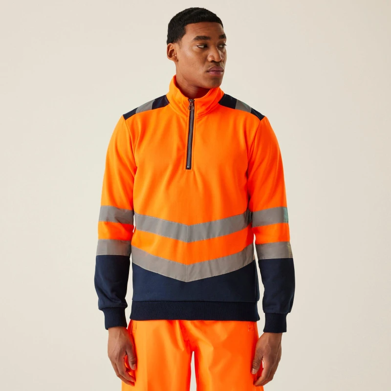 Image of Regatta Mens 2-tone Quarter-Zip Top Orange/Navy male S