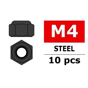 Image of Corally Steel Nylstop Nut M4 Black Coated 10 Pcs