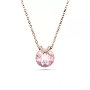 Image of Bella Rose Gold-Tone Plated Round Cut Pink Pendant 5662088