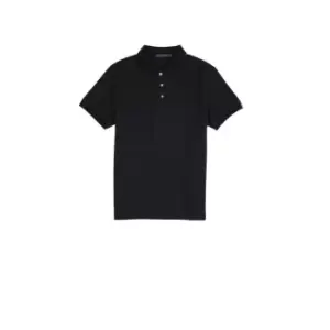 Image of French Connection Seersucker Jersey Polo Top - Black