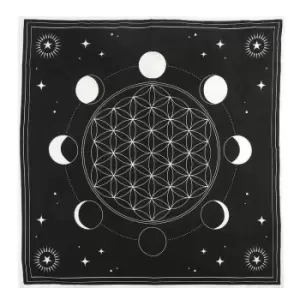 Image of Something Different Moon Phase Altar Cloth (One Size) (Black/White)