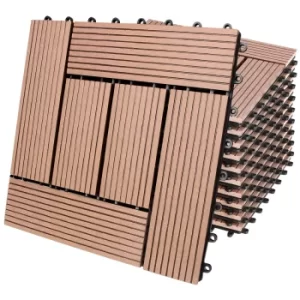 Image of WPC Decking Tiles 11Pcs Terracotta 30x30cm