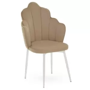 Image of Interiors By PH Velvet Dining Chair Mink Chrome Legs