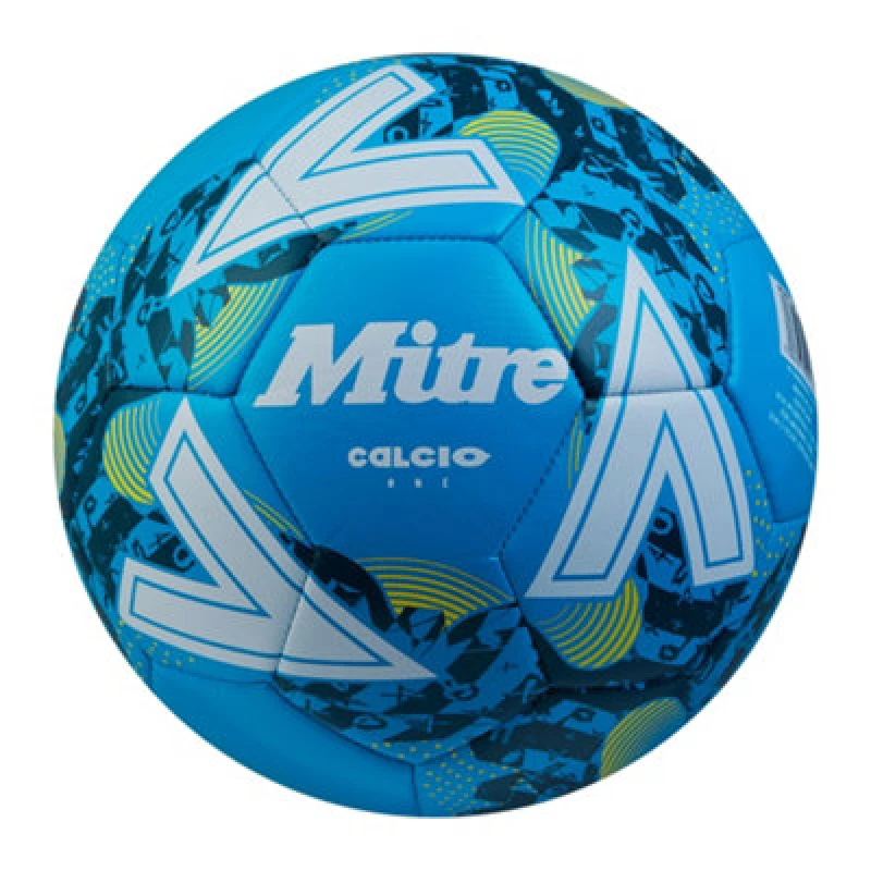 Image of Mitre Calcio 24 Football Fluorescent Blue/white/tidal Teal (5)