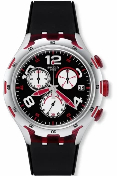 Image of Mens Swatch Irony X-Lite - Red Wheel Chronograph Watch YYS4004