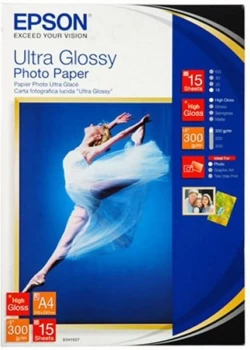 Image of Epson A4 Ultra Glossy Photo Paper 15 Sheets 300gsm