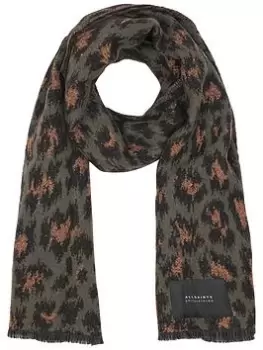 Image of Allsaints Cult Leopard Reversible Scarf - Khaki