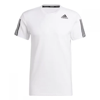 Image of adidas Primeblue AEROREADY 3-Stripes Slim T-Shirt Mens - White / Black