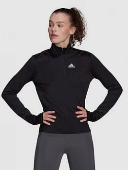 Image of adidas Own The Run 1/2 Zip Top - Black Size M Women