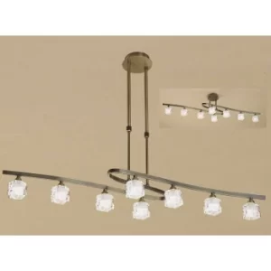 Image of Ice telescopic pendant light 8 bulbs G9 ECO, antique brass