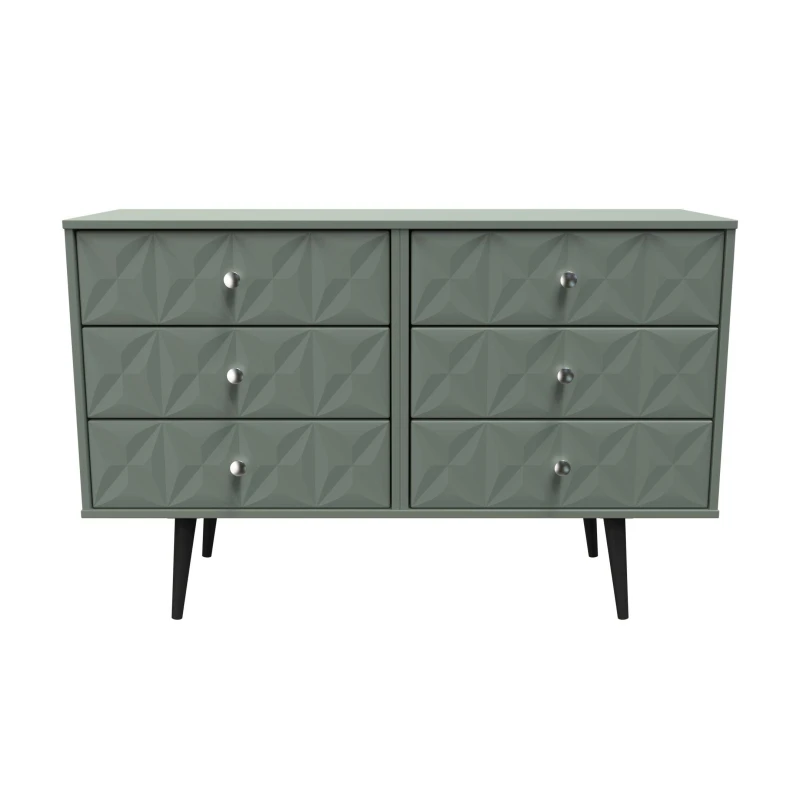 Image of Toledo 6 Drawer Chest In Reed Green (Ready Assembled)