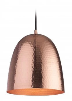 Image of 1 Light Dome Ceiling Pendant Copper, Matt Copper Inside, E27