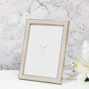 Image of 5" x 7" - Elegance Nickel Plated Cream Faux Shagreen Frame