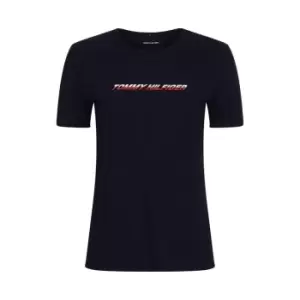 Image of Tommy Sport Cut Graphic Crewneck T-Shirt - Blue