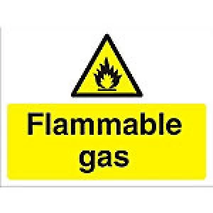 Image of Warning Sign Flammable Gas Fluted Board 45 x 60 cm