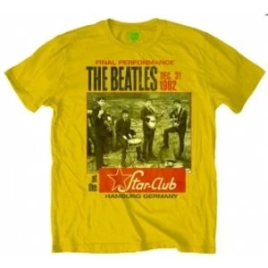 Image of The Beatles Star Club Mens Yellow T Shirt: Small