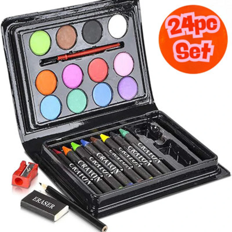 Image of 24Pc Mini Art Set For Kids With Paint & Crayons