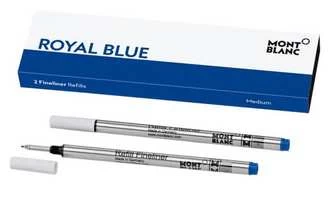 Image of Mont Blanc Royal Blue Fineliner Twin Pack Refill - Medium Nib