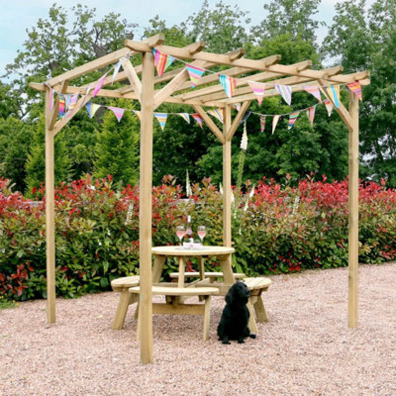 Image of Zest Newbury Wooden Garden Arch Pergola 2.4M