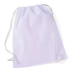 Image of Westford Mill Cotton Gymsac Bag - 12 Litres (One Size) (Lavender/White)