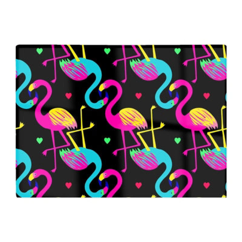 Image of Warren Reed Designer Vivid Flamingo Pattern Glass Chopping Board