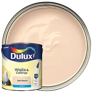 Image of Dulux Walls & Ceilings Soft Peach Matt Emulsion Paint 2.5L