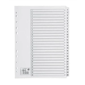 Image of 5 Star Office A4 Index 150gsm Card with Mylar Tabs 1 25 White