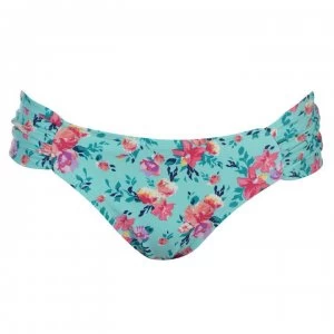 Image of SoulCal Ruched Bikini Briefs Ladies - Aqua Floral