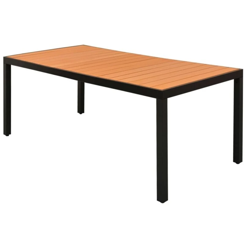Image of vidaXL Garden Table Brown 185x90x74cm Aluminium and WPC, Brown 42795