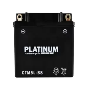Image of Platinum Motorcycle Starter Battery CTM5L-BS 12V 5Ah 60CCA Wc 1 Year Guarantee
