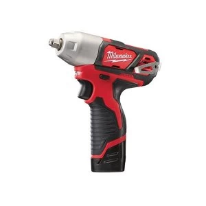 Image of Milwaukee Power Tools M12 BIW38-0 Sub Compact 3/8in Impact Wrench 12V Bare Unit