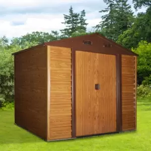 Image of Alfresco 9ft x 6ft Garden Shed with Sliding Doors, Brown