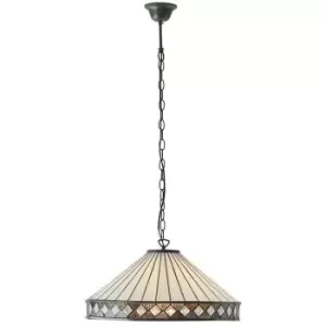 Image of Tiffany Glass Hanging Ceiling Pendant Light Bronze & Natural Simple Shade i00116