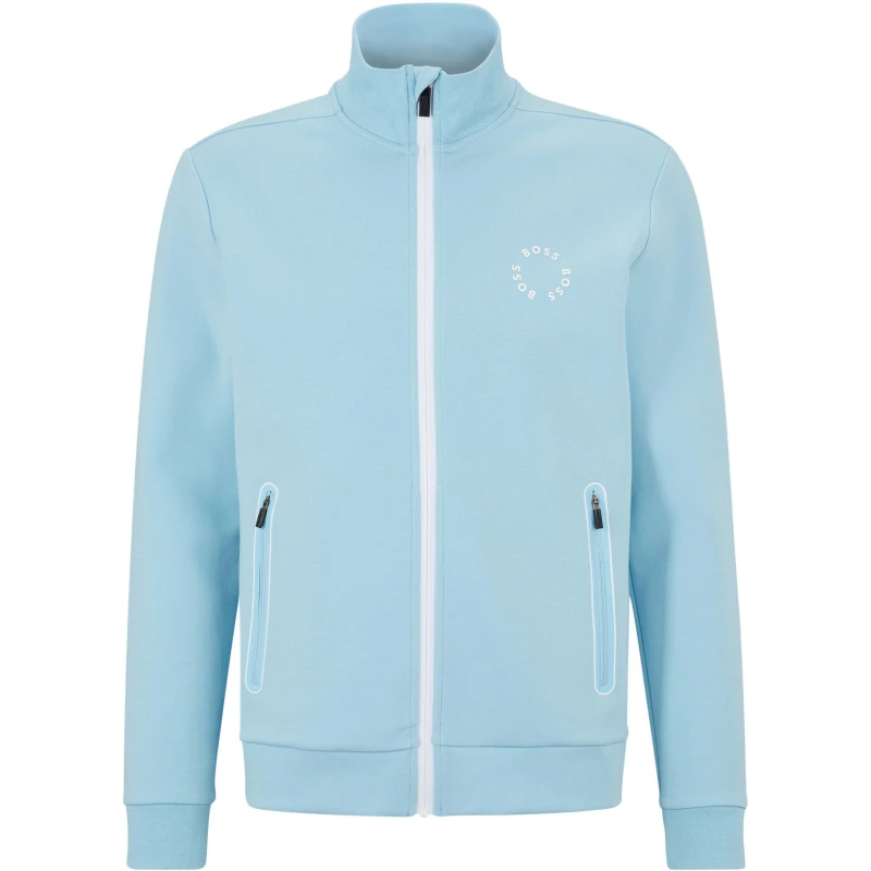 Image of Boss Mens Skaz Zip Hoodie Pastel Blue male S