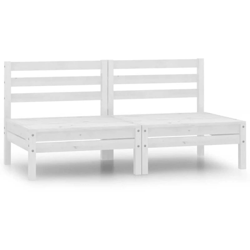 Image of VIDAXL Garden Middle Sofas 2 pcs White Solid Pinewood vidaXL 8720286659021