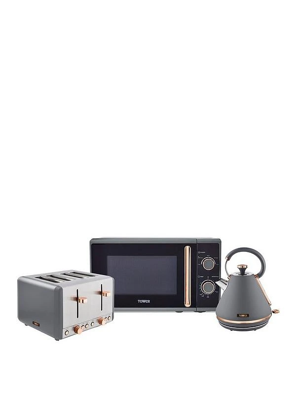 Image of Tower Cavaletto EEJB223 1.7L Kettle, 4-Slice Toaster and 20L Microwave