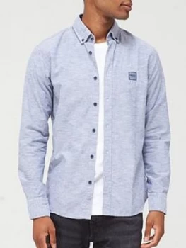 Image of Hugo Boss Mabsoot 1 Oxford Shirt Navy Size L Men