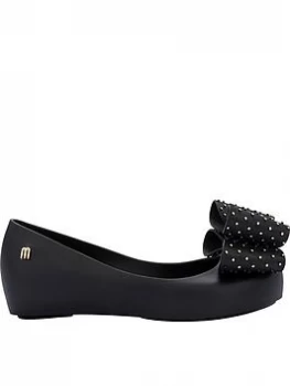 Image of Mini Melissa Kids Ultragirl Dot Bow Shoes - Black