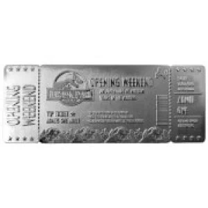 Image of Jurassic Park Silver Plated Entrance Ticket Replica - Limited Edition