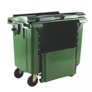 Image of Slingsby Green 1100 Litre Wheeled Bin With Drop Down Front and Flat Lid 377975