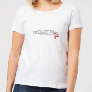 Image of All I Want For Christmas Is Gin Womens T-Shirt - White - 5XL