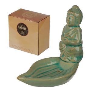 Image of Green Thai Buddha and Leaf Eden Incense Burner