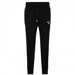 Image of True Religion Logo Jogging Bottoms - Black/Gold