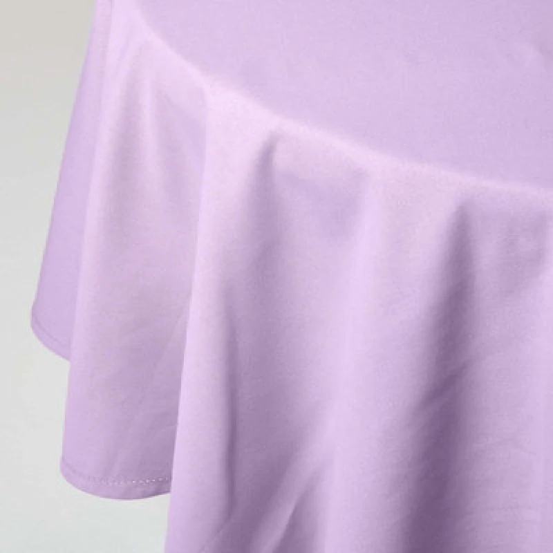 Image of Homescapes Mauve Cotton Round Tablecloth 178 Cm