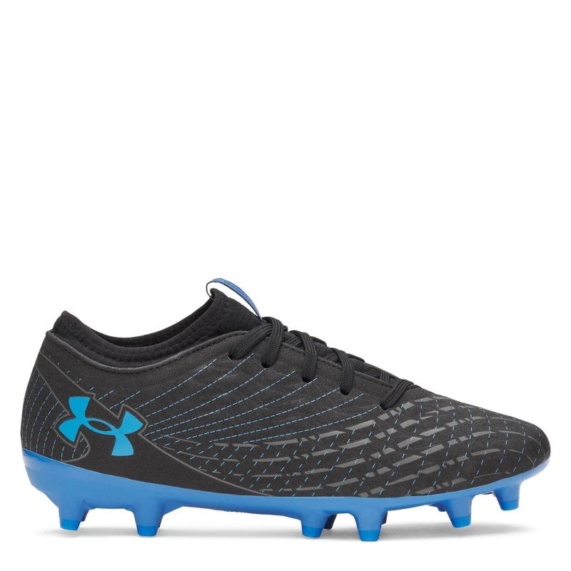 Image of Under Armour Magnetico Club Juniors Firm Ground Football Boots Black/Blue male 3 (35.5)