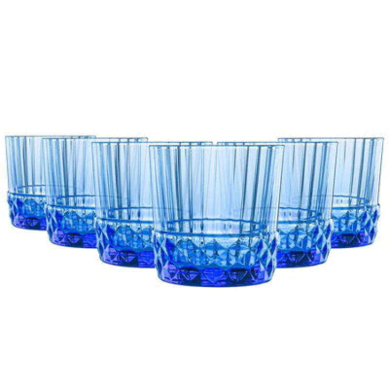 Image of Bormioli Rocco America '20S Water Glasses - 300ml - Sapphire Blue - Pack Of 6