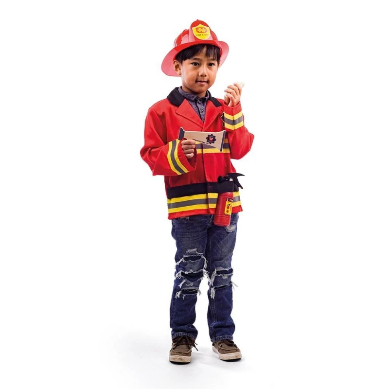 Image of Bigjigs Toys Firefighter Dress Up and Kit Red