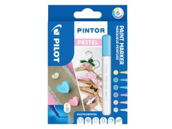 Image of Pintor Fine Bullet Tip Paint Marker 2.9mm Pastel Assorted - Pack of 6 3131910517467